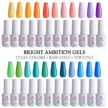 Load image into Gallery viewer, Makartt Gel Nail Polish Kit- 22 Pastel Summer Gel Colors Gel Nail Polish 8ML Base Coat Top Coat Soak Off Gel P-30