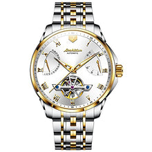 Load image into Gallery viewer, Men's Automatic Watch Skeleton Tourbillon Stainless Steel Mechanical Watch Waterproof Luminous with Date Sapphire Crystal