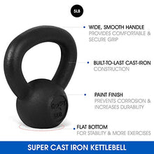 Load image into Gallery viewer, Yes4All Solid Cast Iron Kettlebell Weight – Great for Full Body Workout and Strength Training – Kettlebell 5 lbs (Black)