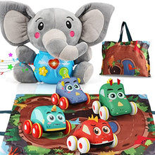 Load image into Gallery viewer, Toy Life Plush Elephant Baby Toys - Newborn Baby Musical Toys for Baby 0 to 36 Months & Soft Dinosaur Pull Back Cars for Toddlers 1-3 Baby Car Toy Soft Pull Back Vehicles Dinosaur Toys for Tod