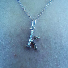 Load image into Gallery viewer, Dazzlingrock Collection 0.05 Carat (ctw) 14K Diamond Lowercase Letter 'k' Initial Pendant, White Gold