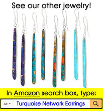 Load image into Gallery viewer, Turquoise Earrings in Sterling Silver & Genuine Turquoise (2.5" Long)