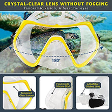 Load image into Gallery viewer, ZEEPORTE Mask Fin Snorkel Set with Adult Snorkeling Gear, Panoramic View Diving Mask, Trek Fin, Dry Top Snorkel +Travel Bags, Snorkel for Lap Swimming
