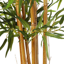 Load image into Gallery viewer, Nearly Natural 5812 5’ Bamboo Artificial Tree in White Tower Planter, Green