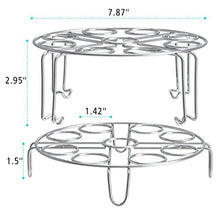 Load image into Gallery viewer, Egg Steamer Rack, Packism Steaming Rack Fit 6,8Qt Instant Pot Accessories Air Fryer Ninja Foodi, Cook 18 Eggs, Stainless Steel Kitchen Trivet Stackable Steaming Holder Pressure Cooker Accessories