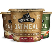 Load image into Gallery viewer, Kodiak Cakes Instant Protein Oatmeal Cup, Variety Pack: Peanut Butter Chocolate Chip, Maple & Brown Sugar, & Chocolate Chip (Pack of 12)