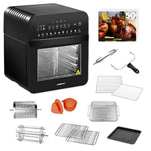 Load image into Gallery viewer, GoWISE USA GW44803 Ultra 12.7-Quart Electric Air Fryer Oven with Rotisserie and Dehydrator + 11 Accessories and 50 Recipes, Black, QT