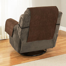 Load image into Gallery viewer, Link Shades Anti-Slip Recliner Armchair Protector | Water Resistant Microsuede Slipcover | Stay-Put Straps | Cover Protects from Dogs & Other Pets (Recliner, up to 23" seat Size, Chocolate)