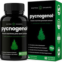 Load image into Gallery viewer, Pycnogenol Pine Bark - Premium Supplement with 200mg Herbal Complex for Circulation, Blood Flow & Nitric Oxide Production - Superior Absorption & Results with Black Pepper Extract