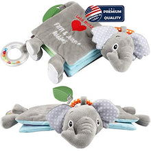 Load image into Gallery viewer, Soft Baby Cloth Book,Crinkle Elephant Fabric Infant Books Teething Teether Toys Education Bunny Toy for Babies Toddler 1 Year Old Boy Girl &Up,Stuffed Farm Animal Jungle Plush Book Touch and Feel Toy
