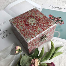 Load image into Gallery viewer, Nacreh Jewelry Boxes, 5.3" W x 5.3" D x 4.1" H (13 x 13 x 10.5cm), Red