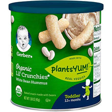 Load image into Gallery viewer, Gerber Organic Lil Crunchies White Bean Hummus Canister, 1.59oz