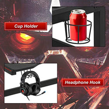 Load image into Gallery viewer, Computer Desk Gaming Desk 47.2 inches Student PC Desk Writing Desk Ofiice Desk Extra Large Modern Ergonomic Racing Style Table Workstation Carbon Fiber Cup Holder Headphone Hook