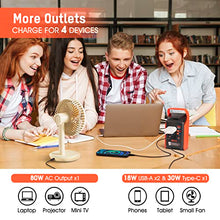 Load image into Gallery viewer, 83Wh Portable Power Station, Takki Camping Solar Generator Power Bank with Flashlight and 110V AC Outlet Battery Backup for Camping, Home, Laptop, Emergency (Solar Panel Not Included)