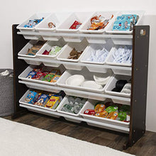 Load image into Gallery viewer, Humble Crew Extra-Large Toy Organizer, 16 Storage Bins, Espresso/White