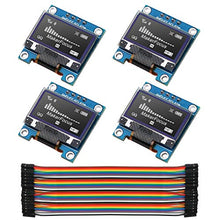 Load image into Gallery viewer, MakerFocus 4pcs I2C OLED 0.96 Inch OLED Display Module IIC SSD1306 128 64 LCD White with Du-pont Wire 40-Pin Female to Female for Ar duino UNO R3 STM