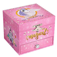 Load image into Gallery viewer, SONGMICS Ballerina Musical Jewelry Box, Unicorn for 3-5 Years Old Little Girls, 4.7"L x 4.3"W x 3.9"H, Pink