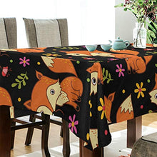 Load image into Gallery viewer, ALAZA Cute Cartoon Animal Fox Floral Tablecolth Table Cover for Party Dining Room Kitchen Decor,60 X 120,Stain and Wrinkle Resistant Washable Rectangle Table Cloth