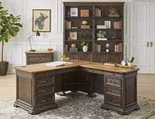 Load image into Gallery viewer, Martin Furniture IMSA684R-KIT Executve L-Desk & Return with Solid Wood Plank Tops, Fully Assembled, Brown