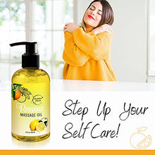 Load image into Gallery viewer, Renew Massage Oil with Orange, Lemon & Peppermint Essential Oils - Great for Massage Therapy or Home use. Ideal for Full Body – with Almond, Grapeseed & Jojoba Oils – By Brookethorne Naturals