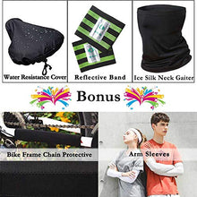 Load image into Gallery viewer, Karetto Bike Gel & Foam Seat Cover Excercise Bicycle Saddle Cover with Drawstring, Rain and Dust Resistant,Reflective Band Bandanas ,Soft Cover for Mountain, Road and Cruiser Bikes…