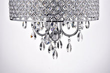 Load image into Gallery viewer, Edvivi Marya 4-Light Chrome Round Crystal Chandelier Ceiling Fixture | Beaded Drum Shade | Glam Lighting