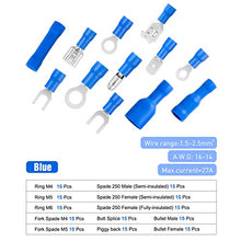 Load image into Gallery viewer, Nilight 540PCS Mixed Quick Disconnect Electrical Insulated Butt Bullet Spade Fork Ring Solderless Crimp Terminals 22-16/16-14/12-10 Gauge Electrical Wire Connectors Assortment Kit, 2 Years Warranty