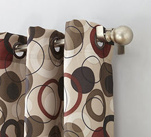 Load image into Gallery viewer, No. 918 43108 Celestial Geometric Print Grommet Curtain Panel, 48" x 63", Paprika Red