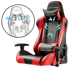 Load image into Gallery viewer, GTRACING Gaming Chair Racing Office Computer Game Chair Ergonomic Backrest and Seat Height Adjustment Recliner Swivel Rocker with Headrest and Lumbar Pillow E-Sports Chair Red