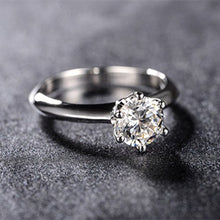 Load image into Gallery viewer, AINUOSHI 2 Ct CZ Solitaire Engagement Ring Sterling Silver Cubic Zirconia White Gold Plated Size 4-10 Anniversary Rings(7)
