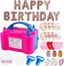 Load image into Gallery viewer, Balloon Pump 132 PCS Electric Balloon Pump 110V 600W Portable Electric Balloon Air Pump Electric Balloon Inflator with 90 PCS Balloons, Tying Tools, 20 Flower Clips,Balloon Blower for Party Decoration