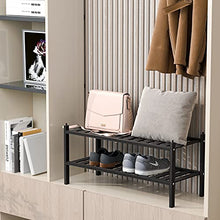 Load image into Gallery viewer, Qompaxs 2 Tier Shoe Rack Organizers, Premium Shoe Organizer or closet storage shelf, Perfect shoe rack for Entryway, Shoe Cubby, Bathroom, Hallway, Closet or Living Room (Black)