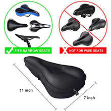 Load image into Gallery viewer, Zacro Gel Bike Seat Cover- BS031 Extra Soft Gel Bicycle Seat - Bike Saddle Cushion with Water&Dust Resistant Cover (Black)