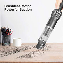 Load image into Gallery viewer, MOOSOO Handheld Vacuum 12KPa Cordless 1.1LB Ultra Lightweight 21 Minutes Mini Hand Vacuum Cleaner with Car Charger/Charging Dock Black, Single Touch Empty and Detachable Dust Cup