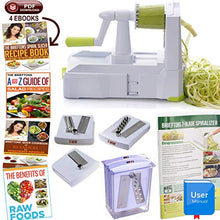 Load image into Gallery viewer, Brieftons 5-Blade Spiralizer (BR-5B-02): Strongest-and-Heaviest Duty Vegetable Spiral Slicer, Best Veggie Pasta Spaghetti Maker for Low Carb/Paleo/Gluten-Free, With Extra Blade Caddy & 4 Recipe Ebooks