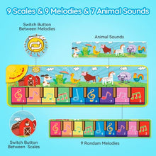 Load image into Gallery viewer, Baby Musical Mats with 25 Music Sounds, Musical Toys Child Floor Piano Keyboard Mat Carpet Animal Blanket Touch Playmat Early Education Toys for Baby Girls Boys Toddlers (1 to 5 Years Old)