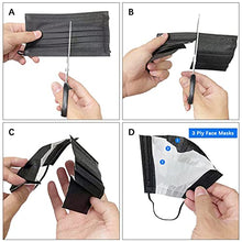 Load image into Gallery viewer, Wecolor 50 Pcs Disposable 3 Ply Earloop Face Masks, Suitable for Home, School, Office and Outdoors (Black)