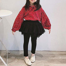 Load image into Gallery viewer, Auranso Girls Footless Leggings Pants with Lace Ruffle Tutu Skirt Black 4-5T