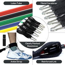 Load image into Gallery viewer, Resistance Bands with Handles - 14 Pack Exercise Bands Set Workout Bands Adjustable Durable Fitness Bands with Door Anchor,Legs Ankle Straps for Resistance Training, Physical Therapy,Home Workouts