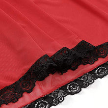 Load image into Gallery viewer, Donnalla Women's Sexy Plus Size Lingerie - Split Cup Lace Babydoll Sleepwear Chemise Set (Red,4XL)