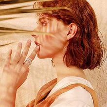 Load image into Gallery viewer, Milacolato Sterling Silver Moon Rings for women Adjustable Platinum Plated 5A Cubic Zirconia Crescent Moon Star Rings