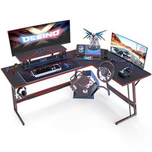 Load image into Gallery viewer, DESINO L Shaped Gaming Desk Computer Coner Desk PC Wirting Table Gamer Workstation for Home Office, Black