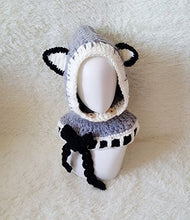 Load image into Gallery viewer, Kids Knitted Hat Autumn Winter Cute Children’s Fox Cat Wool Hat Hand-Woven Warm Earmuffs Cape Caps Unisex (Gray)