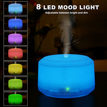 Load image into Gallery viewer, 450ML Essential Oil Diffuser with 8 LED Color Changing Lamps, ZOOKKI Aromatherapy Diffuser for Essential Oils with 4 Timer Settings and Waterless Auto Shut-off Feature for Large Room