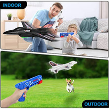 Load image into Gallery viewer, Allaugh 2 Pack Airplane Launcher Toy, 13.3'' Jet F-16 Fighting Falcon, Catapult Plane Game Boy Toys for Kids Outdoor Flying Toys Birthday Gifts for 4 5 6 7 8 9 10 12 Year Old Boys Girls, Black+white