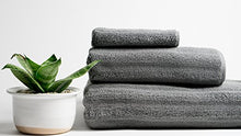 Load image into Gallery viewer, Nutrl Home Classic Bath Towel Set - Antimicrobial 100% Supima Cotton (Grey) Premium Luxury Bath, Hand, Washcloth Towels Perfect for Hotels, Travel, Bathrooms, Spa, and Gym