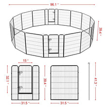 Load image into Gallery viewer, YAHEETECH 40-inch 16 Panel Dog Playpen - Heavy Duty Foldable Metal Pets Playpen Dog Exercise Pen Barrier Kennel with Door Portable Cat Duck Chicken Puppy Fence Outdoor & Indoor Black