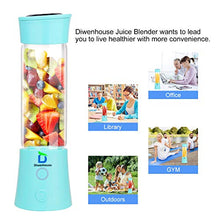 Load image into Gallery viewer, Diwenhouse Portable Blender - Personal Size Blender for Shakes and Smoothies, USB Rechargeable Electric Mini Juice Cup Blender for Travel, 16oz, Blue