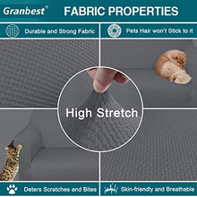Load image into Gallery viewer, Granbest Thick Sofa Covers for 3 Cushion Couch Stylish Pattern Couch Covers for Sofa Stretch Jacquard Sofa Slipcover for Living Room Dog Pet Furniture Protector (Large, Light Gray)