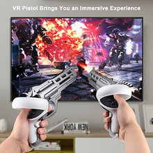 Load image into Gallery viewer, AIXOTO VR Game Gun for Oculus Quest 2, Touch Controller Pistol Case Grips Accessories Compatible with Oculus/Meta Quest 2, Enhanced FPS Gaming Experience for Virtual Shooting Games-Black